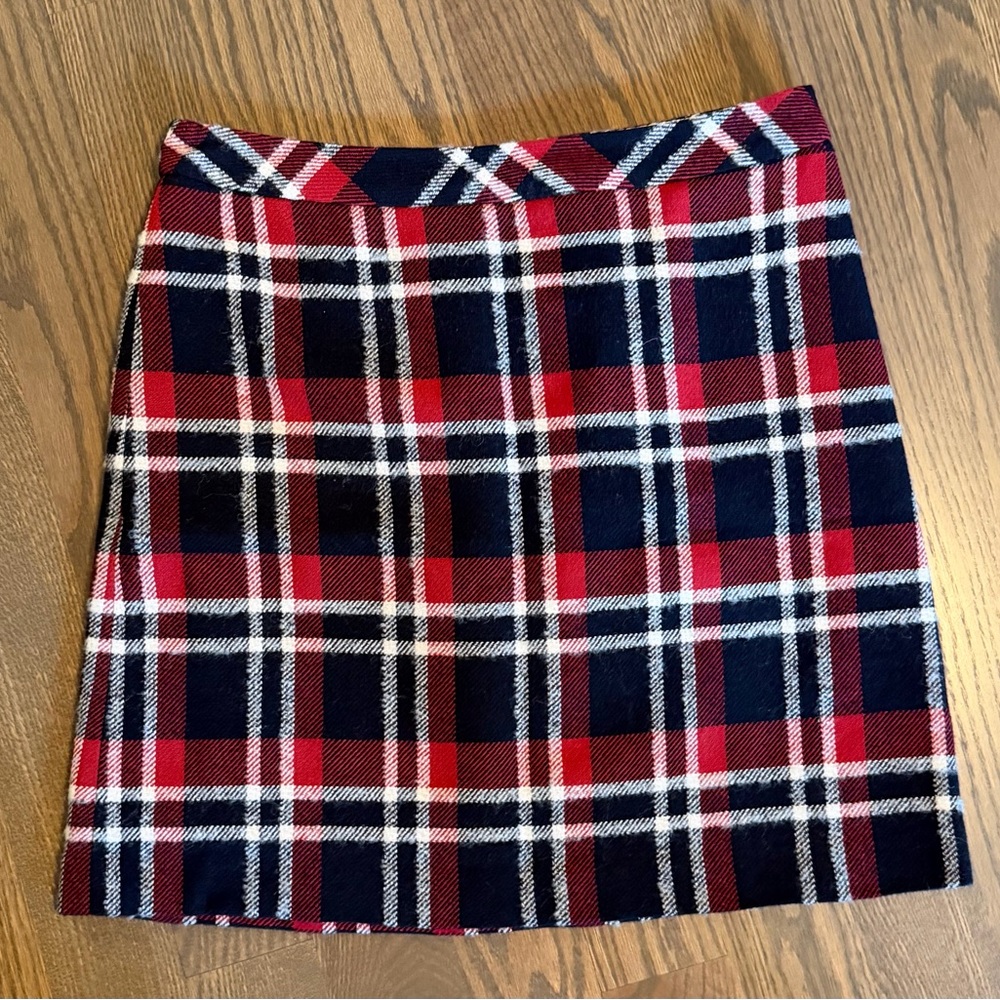 Brooks Brothers Tartan Mini Skirt in Red and navy